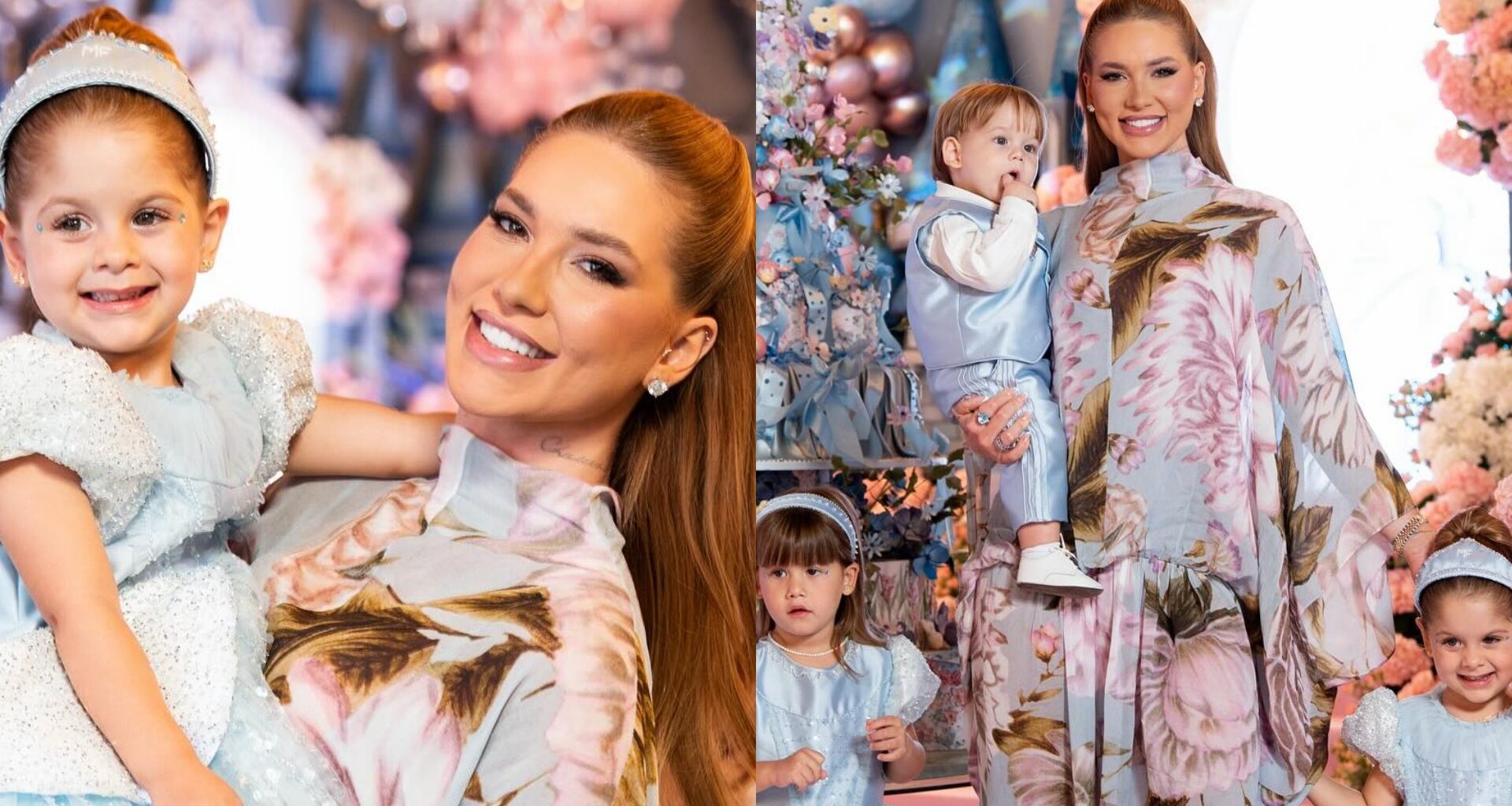 Virginia com os filhos