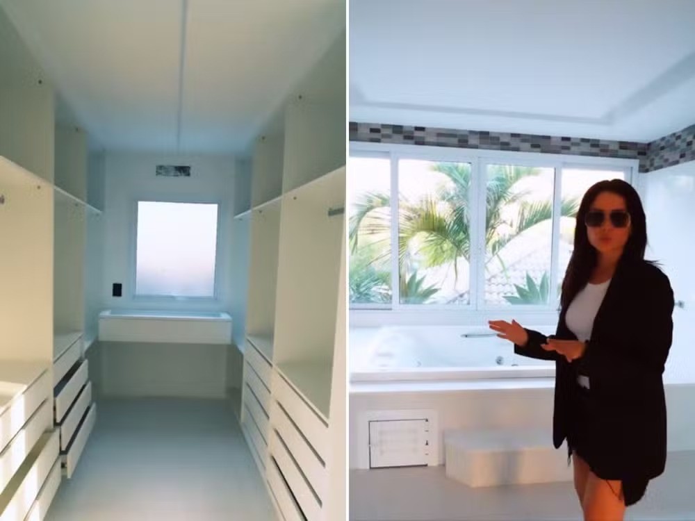 Closet e banheiro da mansão de Juliette — Foto: Reprodução/Instagram
