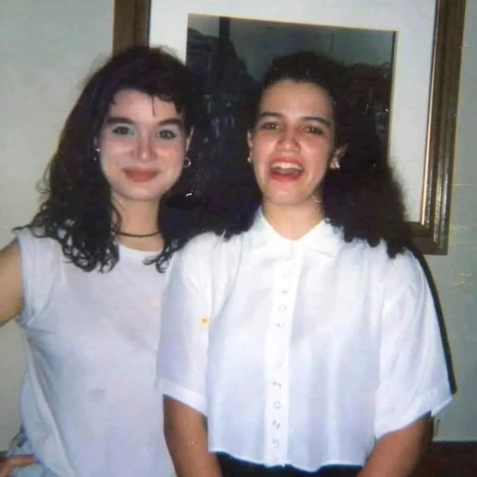 Chris Pitsch com a irmã Lubianca em julho de 1992 na noite no Bar Metrópolis no Bairro do Consolação em São Paulo — Foto: arquivo pessoal