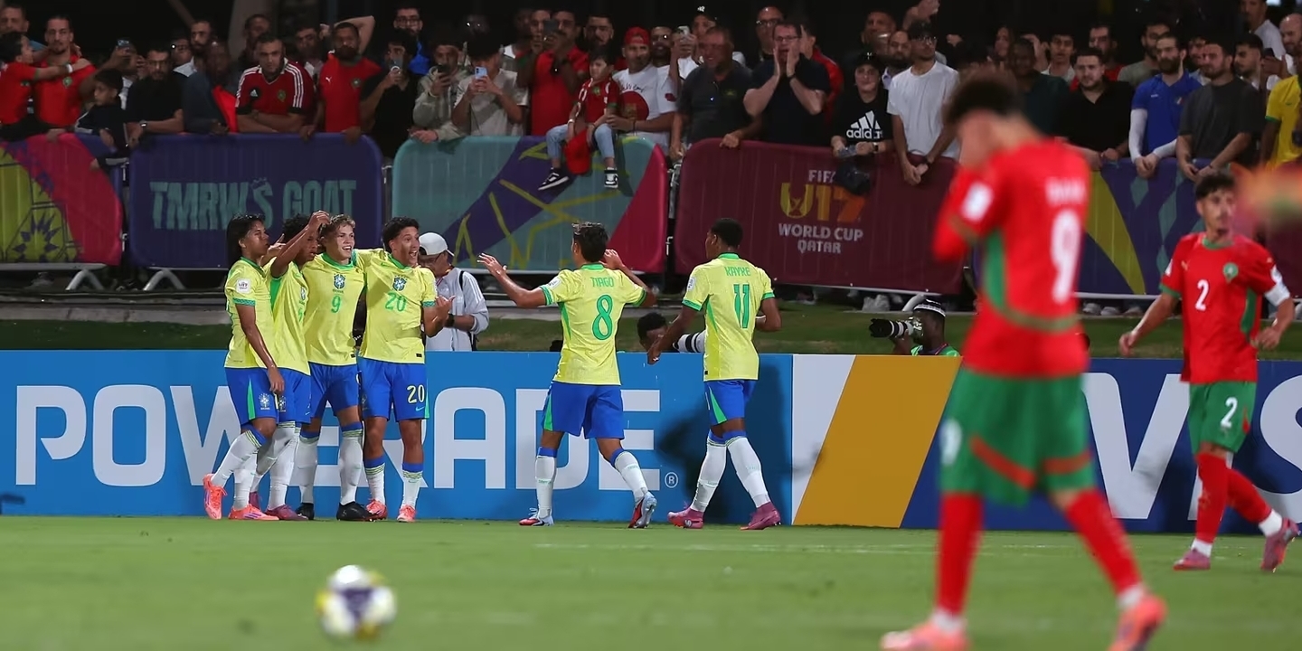 Brasil vence Marrocos e encontra Portugal nas 'meias'