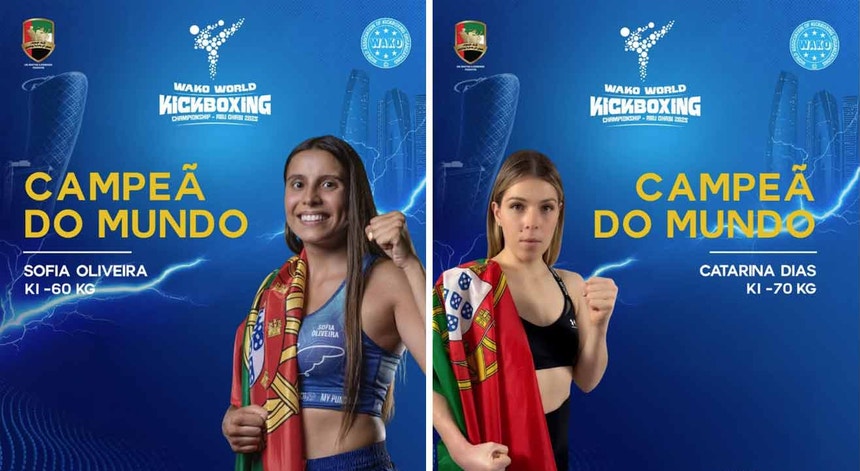 Sofia Oliveira e Catarina Dias sagram-se campeãs mundiais de kickboxing