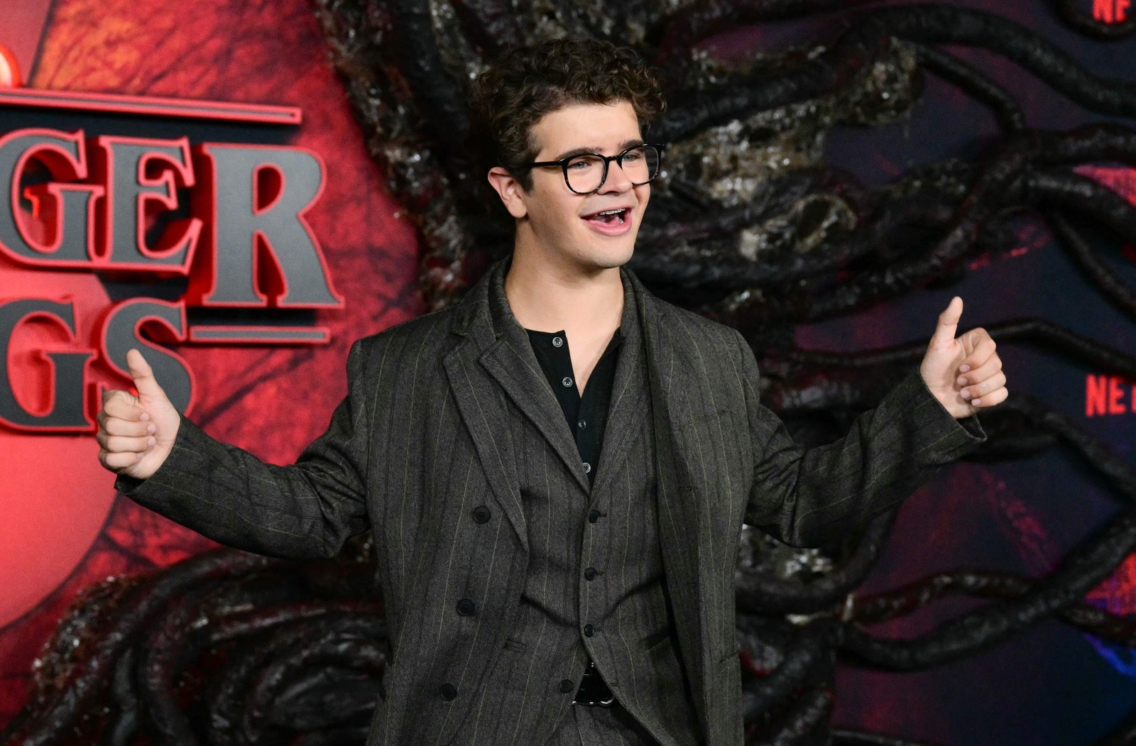 Gaten Matarazzo, o Dustin, de 'Stranger things' — Foto: Frederic J. Brown / AFP