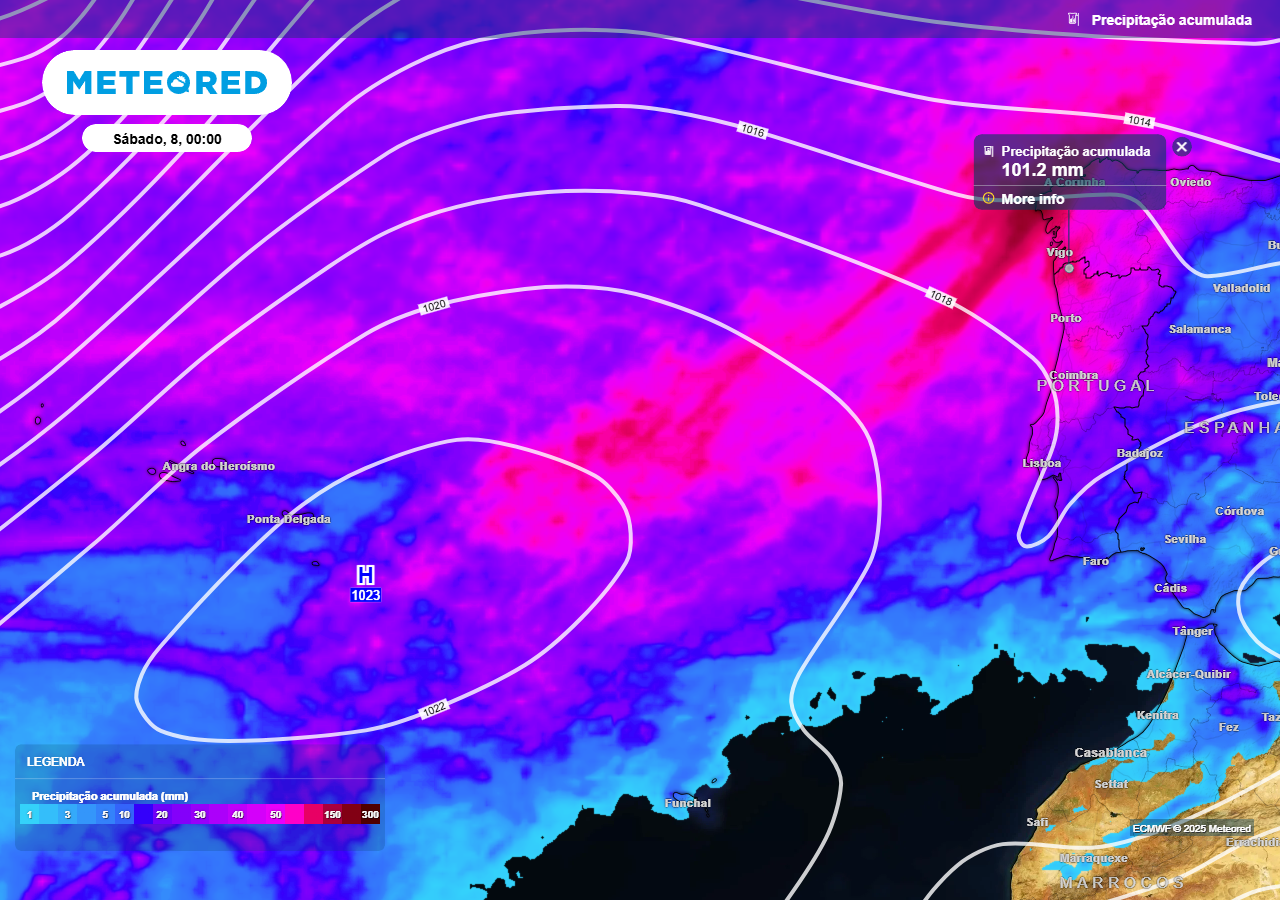até 100 mm no Minho e perto de sessenta nestas regiões
