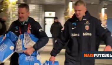 VÍDEO: Haaland celebra vitória da Noruega com 70 hambúrgueres