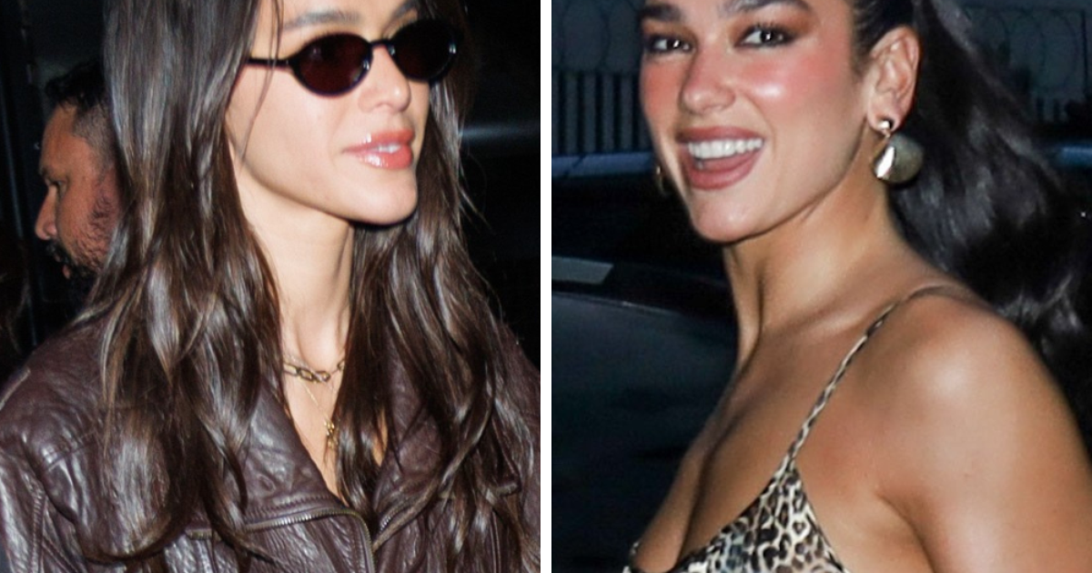 Bruna Marquezine, de couro, curte samba com Dua Lipa, de oncinha