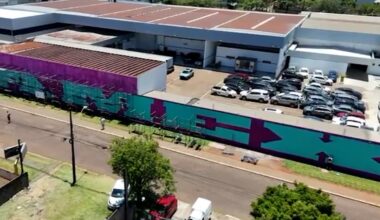 Paredão na rua Fortunato Bebber recebe mural de grafite criado por artistas internacionais - catve.com