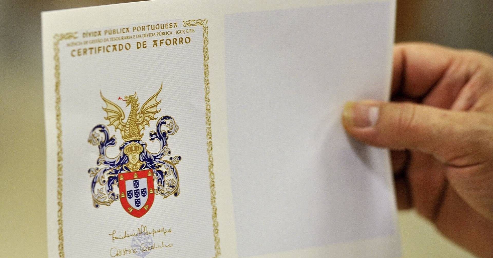 Taxa de juro dos Certificados de Aforro sobe para 2,057% em dezembro