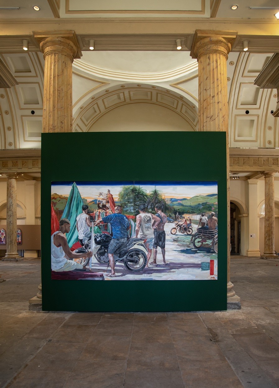 Obra de Yoko Nishio em mostra que exalta a brasilidade na Casa Brasil — Foto: Ana Branco/Agência O Globo