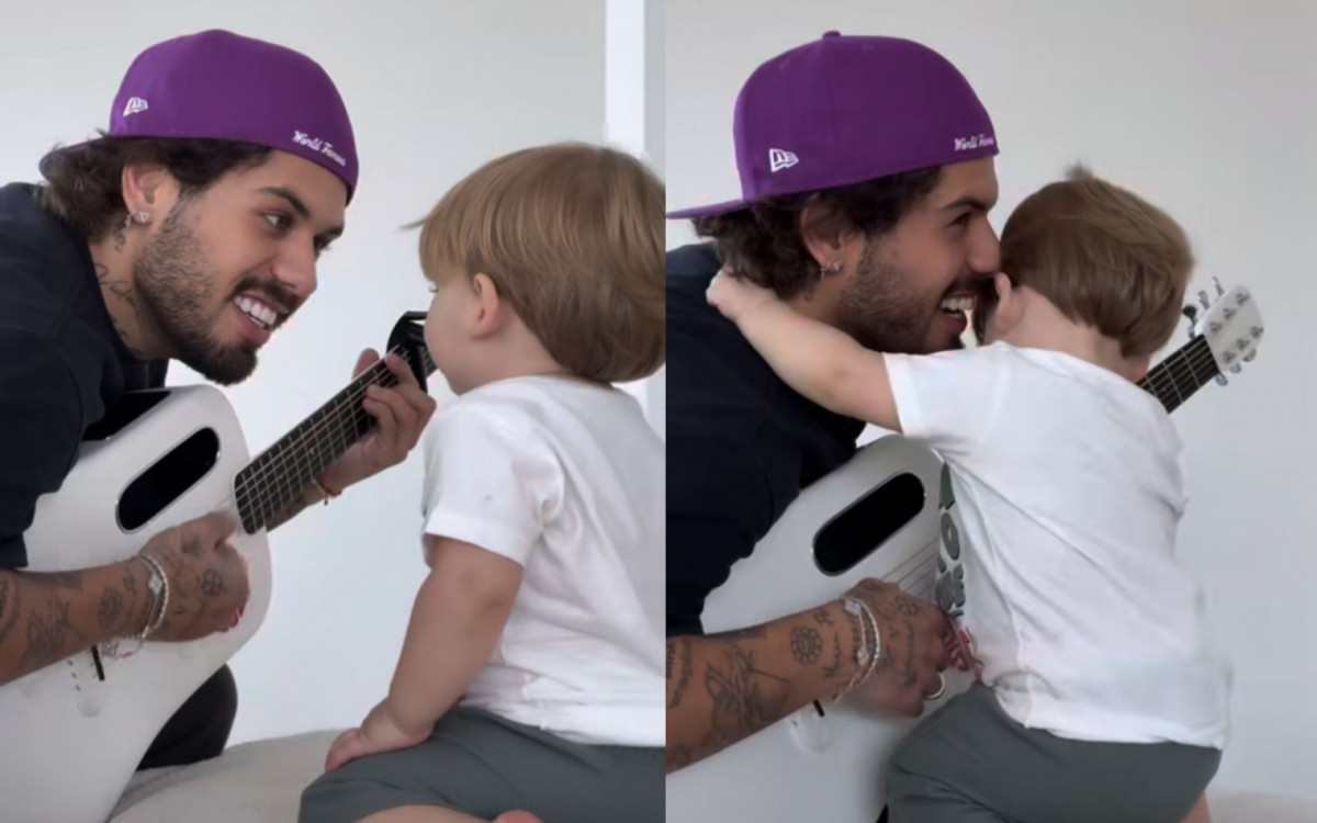Filho de Zé Felipe encanta internautas ao ouvir o pai cantar | Celebridades