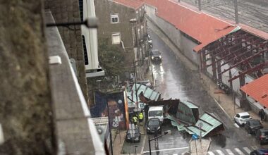 Mau tempo em Lisboa. Vento arranca parte do telhado de estação de Santa Apolónia