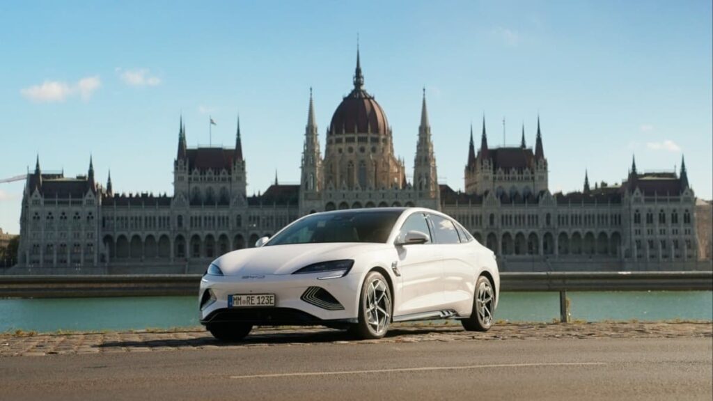Modelo Seagull da BYD em Budapeste, na Hungria