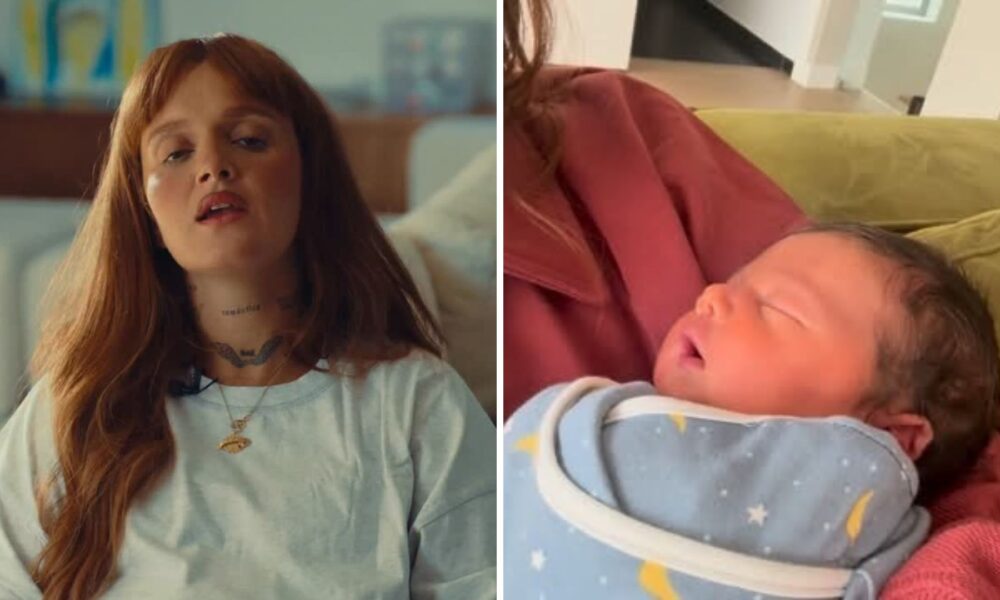 Carolina Deslandes "canta" para o filho recém-nascido e encanta redes sociais