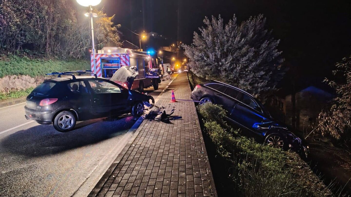 Pai e filha feridos numa colisão na EN17