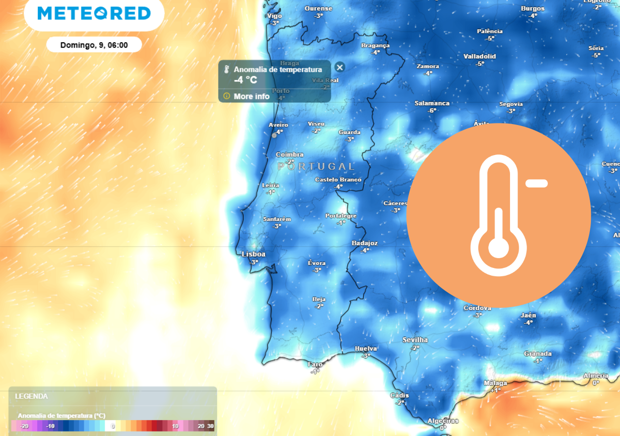 3 ºC na Guarda, 4 ºC em Bragança e 8 ºC no Porto; veja mais