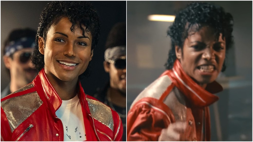Jaafar Jackson e Michael Jackson — Foto: Reprodução/IMDb e YouTube