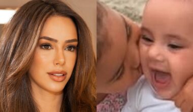 Bruna Biancardi com as filhas na praia