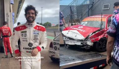 Caio Castro sofre acidente de carro durante treino de automobilismo