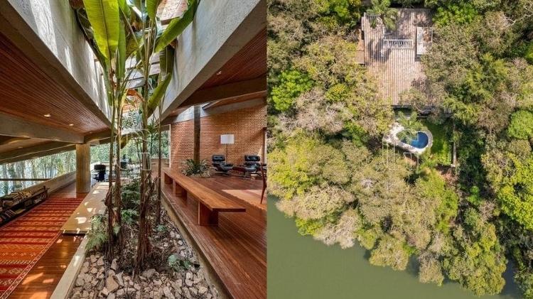 Casa de veraneio que pertenceu a Silvio Santos é integrada com a natureza