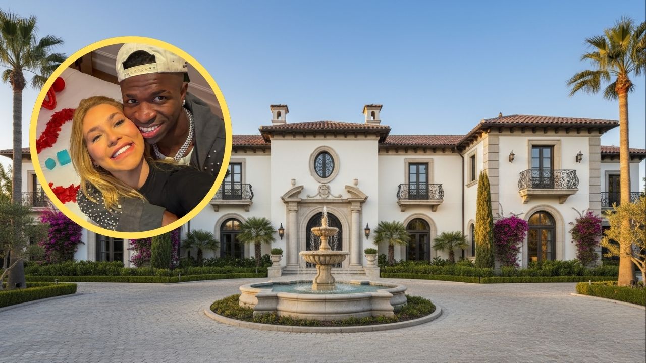 Mansão milionária de Vini Jr com 8 banheiros, 7 quartos e 2 piscinas impressiona