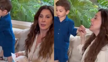 Claudia Raia com o filho caçula