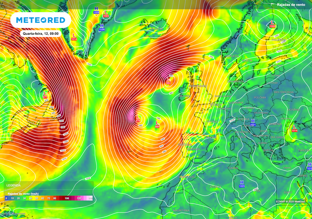 Sucessão de frentes na próxima semana.