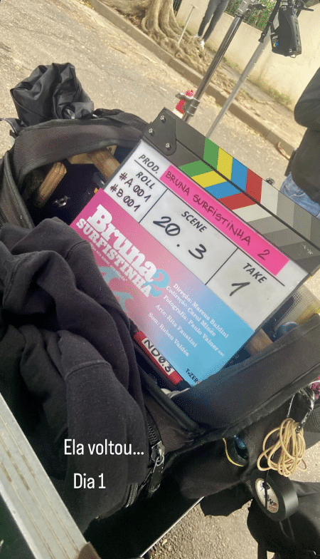 Deborah Secco mostra imagem das gravações de 'Bruna Surfistinha 2'