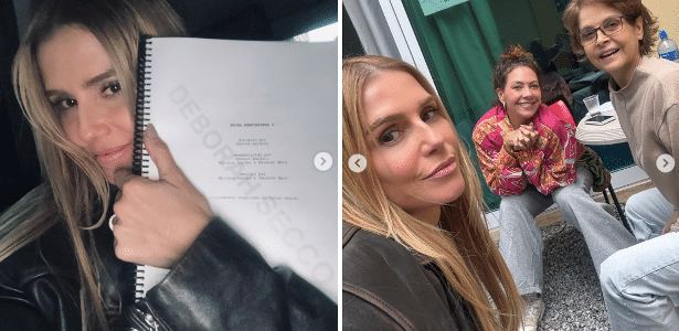 Deborah Secco nos bastidores da gravação de