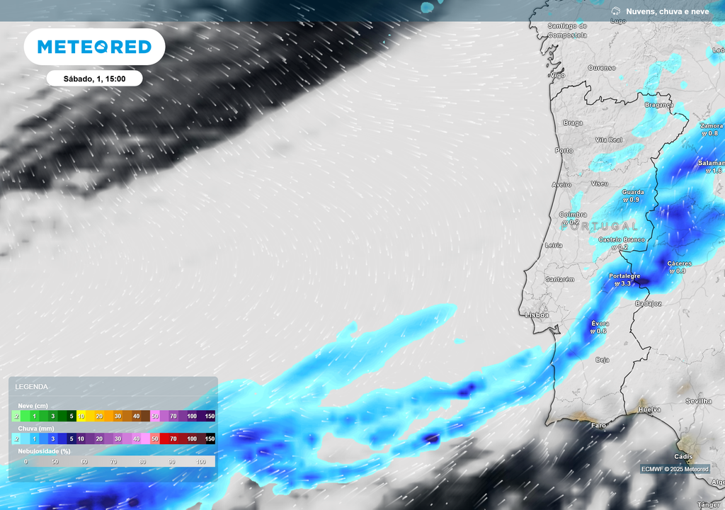 Mapa atmosférico: Chuva