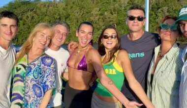 Angélica e Huck recebem Dua Lipa e família em casa no RJ