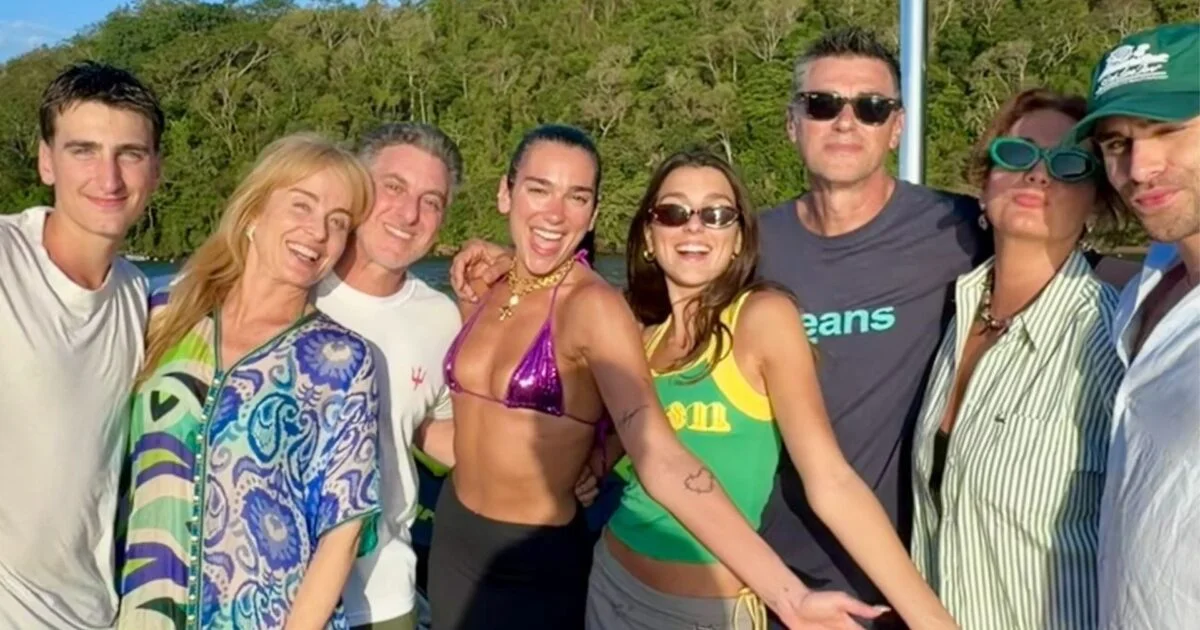 Angélica e Huck recebem Dua Lipa e família em casa no RJ