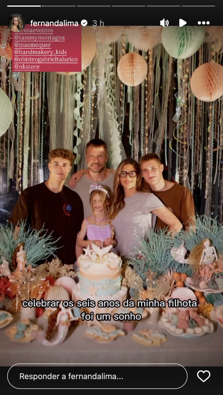 Fernanda Lima mostra a festa de aniversário da filha - Foto: Reprodução / Instagram