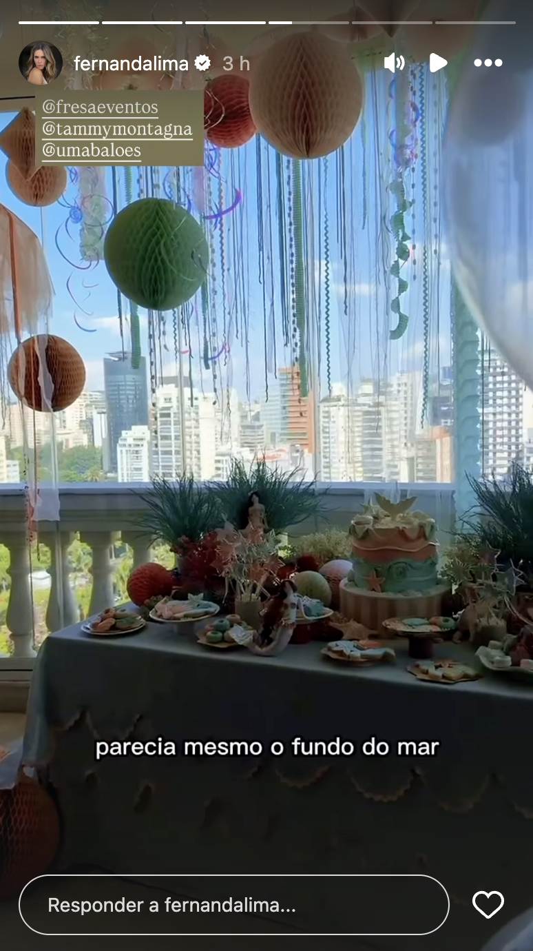 Fernanda Lima mostra a festa de aniversário da filha - Foto: Reprodução / Instagram