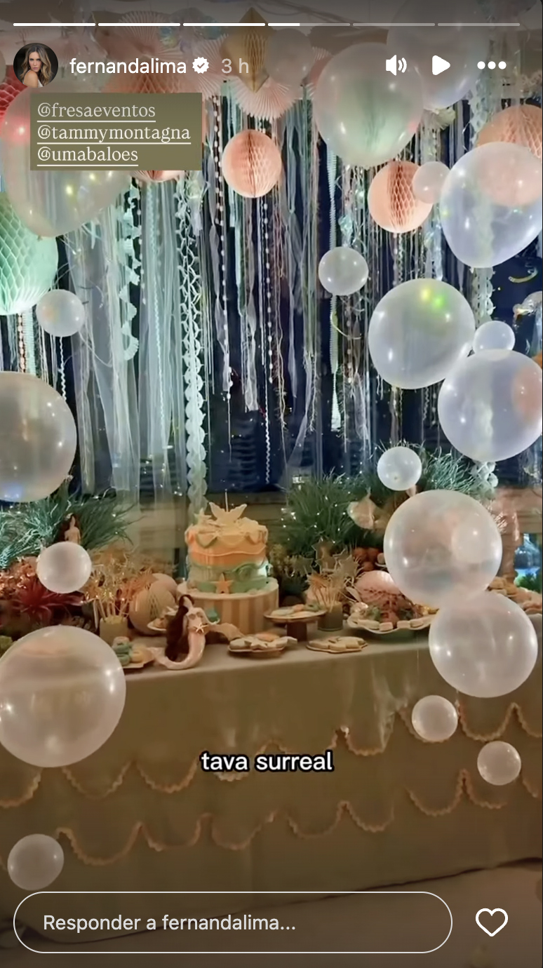 Fernanda Lima mostra a festa de aniversário da filha - Foto: Reprodução / Instagram