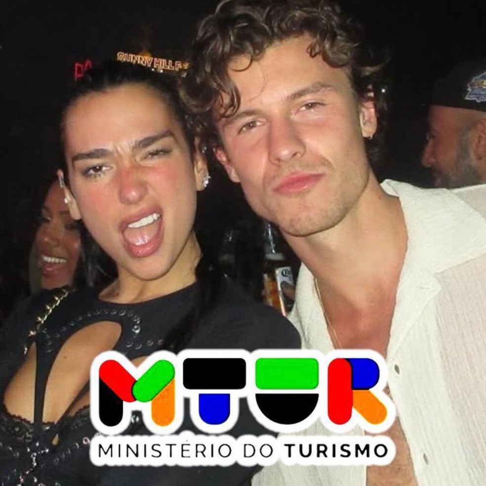 Dua Lipa e Shawn Menedes viram meme nas redes sociais — Foto: Reprodução/redes sociais