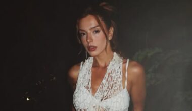 Giovanna Lancellotti aposta em vestido branco para jantar romântico na lua de mel - Globo