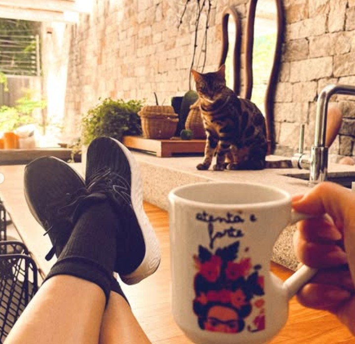 Na área externa, parede de pedras e decoração rústica — Foto: reprodução