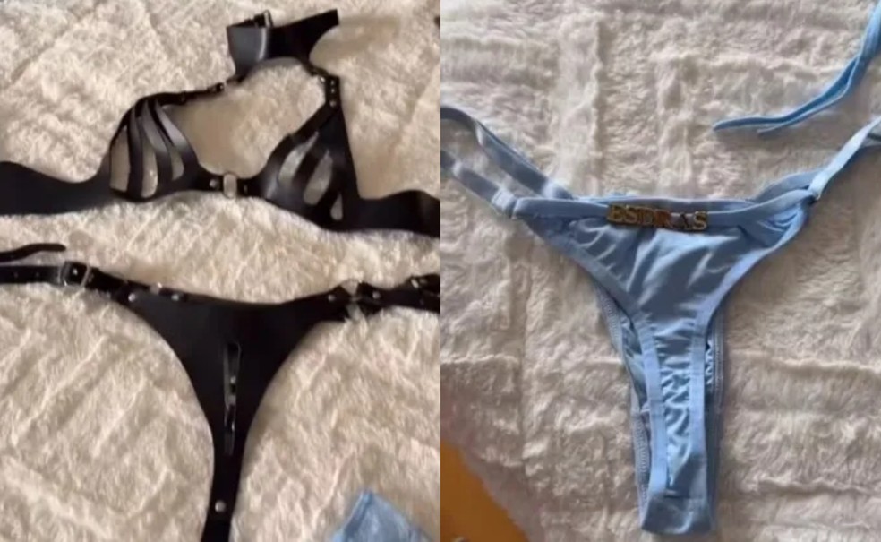 Gretchen mostrou lingerie personalizada de Esdras para esquentar o casamento — Foto: Reprodução Instagram