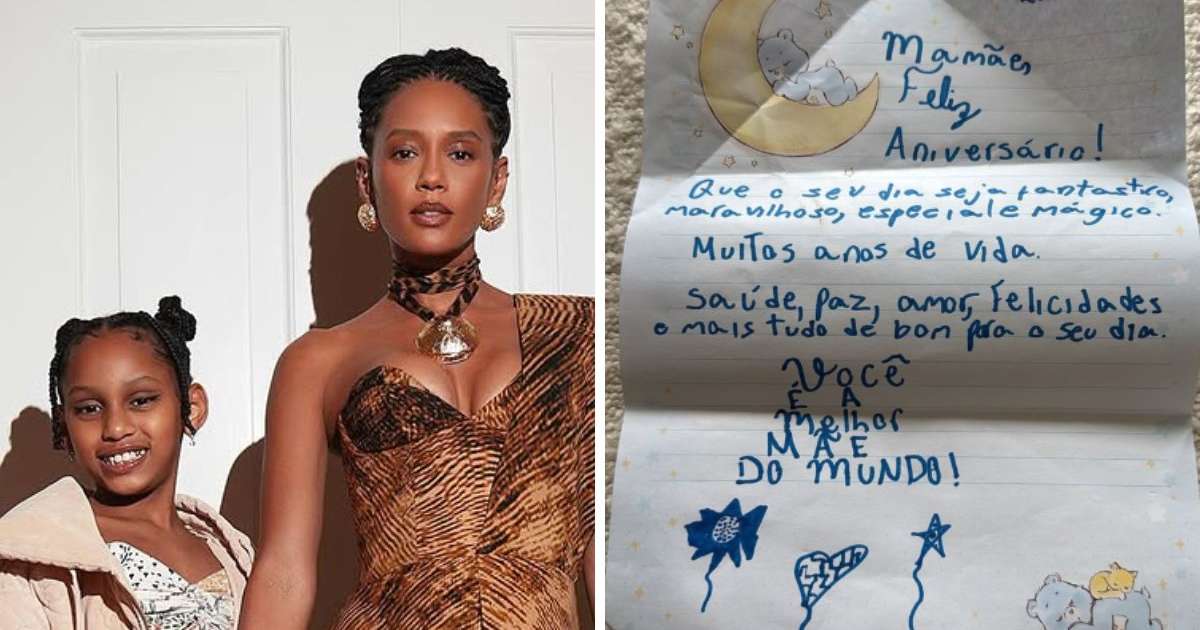 Taís Araújo celebra 47 anos com homenagem emocionante da filha caçula