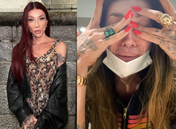 Maya Massafera chora e revela complicações após retirar ossos do maxilar