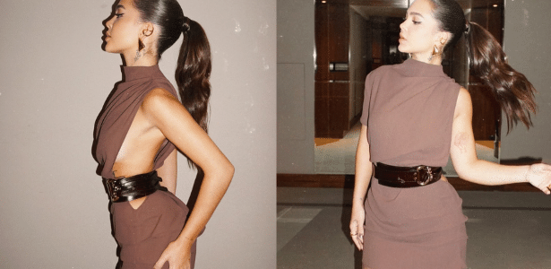 Mel Maia posou de vestido decotado nas laterais