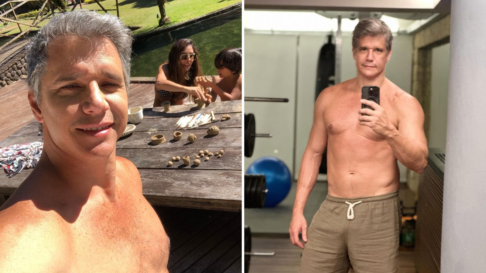 Aos 54 anos, Marcio Garcia também mostrou a transformação do seu corpo nas redes. O apresentador fala do compromisso em realizar atividades físicas  — Foto: Reprodução/Instagram