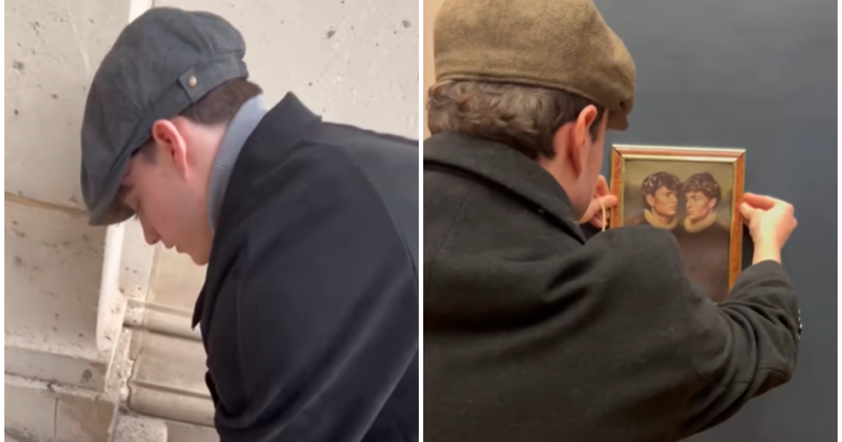 Influenciadores enganam segurança e penduram quadro no Louvre; veja vídeo