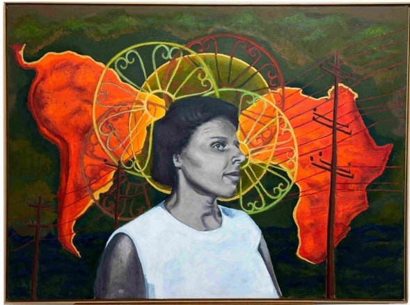 Obra de Thais Iroko na Galeria Berê, do Muhcab — Foto: Divulgação