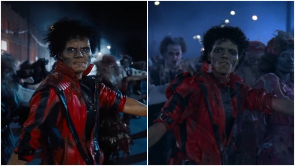 Jaafar Jackson e Michael Jackson — Foto: Reprodução/IMDb e YouTube