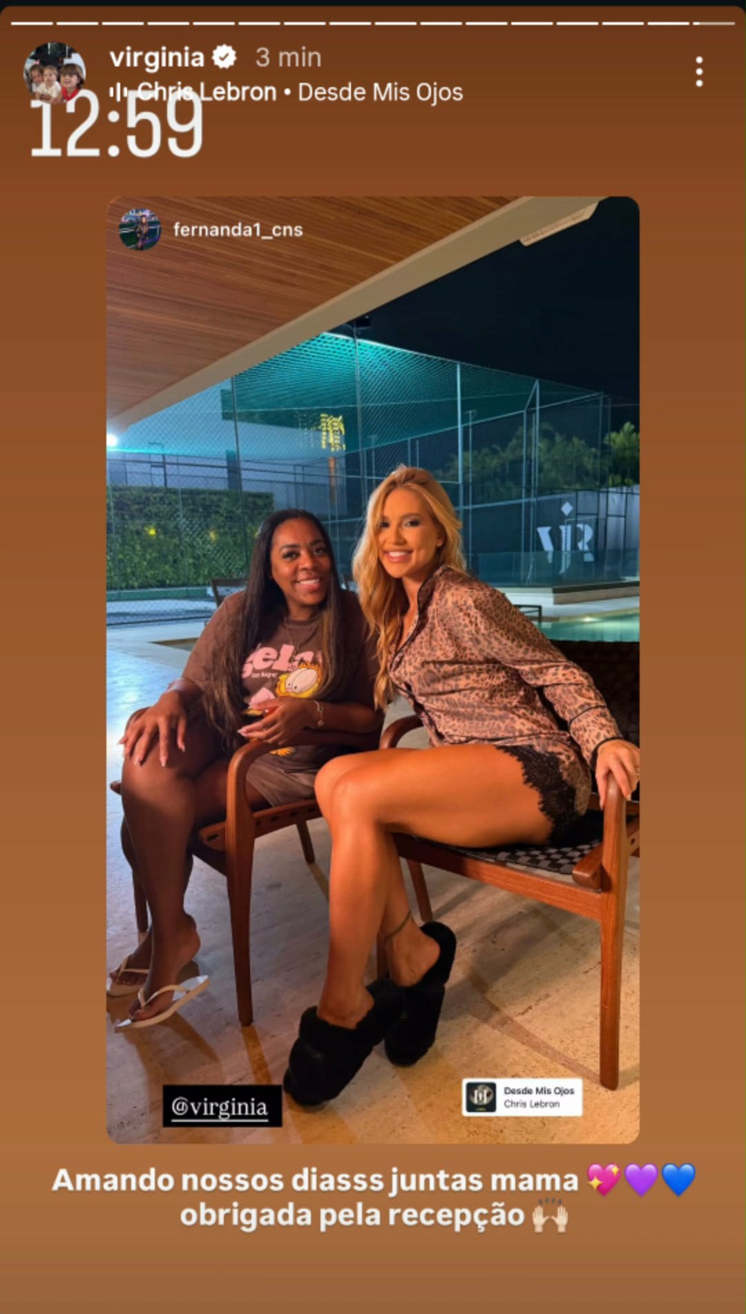 Virginia com a mãe de Vini Jr.