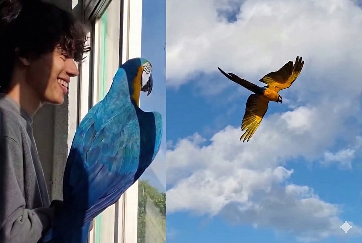 Após 7 anos sem voar, ave reaprende a usar as asas com ajuda de rapaz, e amizade comove milhões