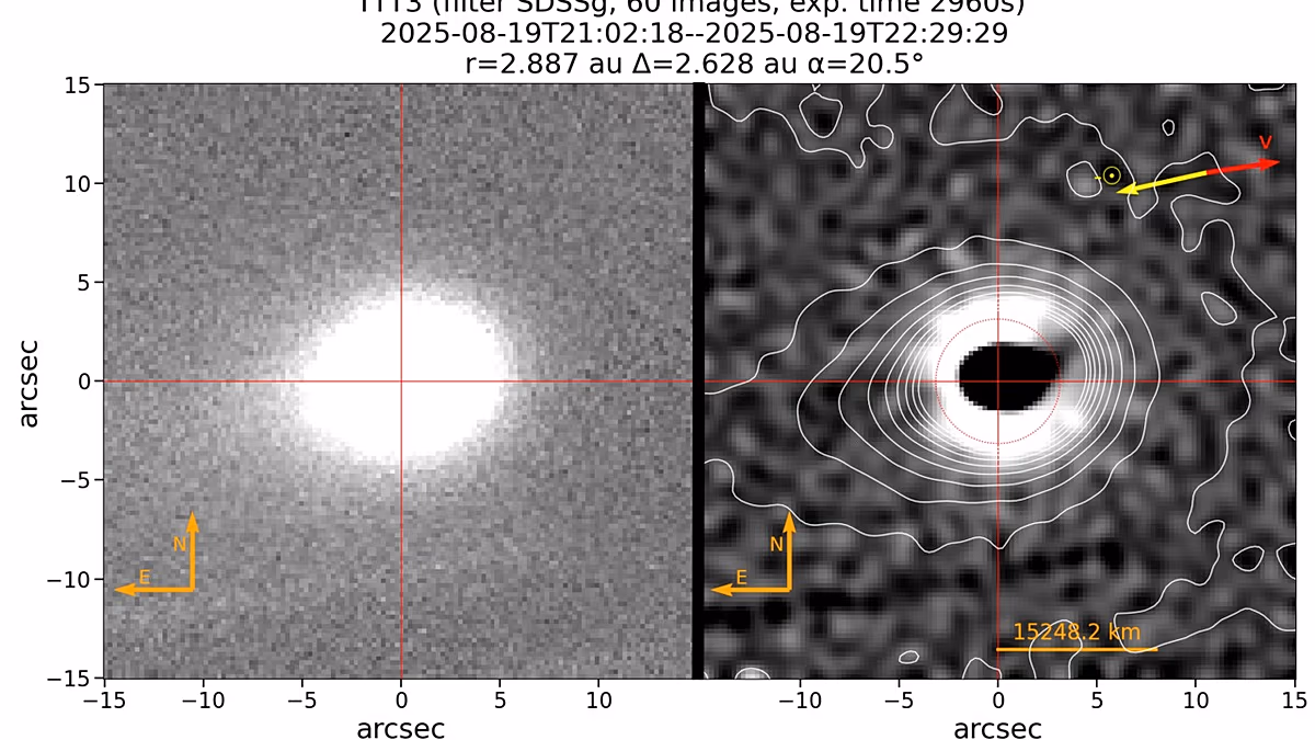 Telescópio nas Canárias descobre jato de gás no cometa 3I/ATLAS