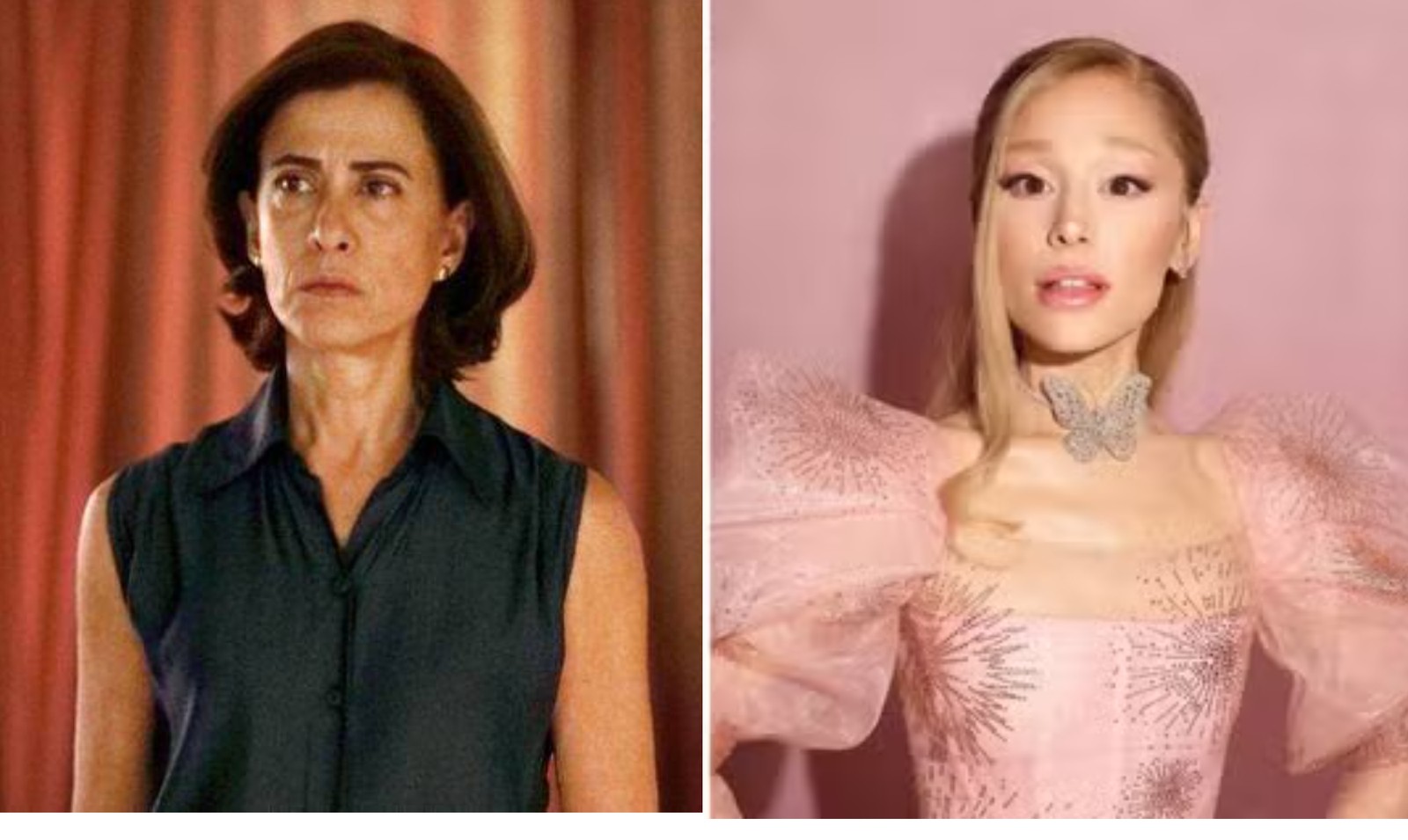 Ao encontrar Fernanda Torres no Festival de Santa Barbara, na Califórnia, Ariana Grande não poupou a colega de elogios: ""Você é brilhante, eu te amo muito. É uma honra!"