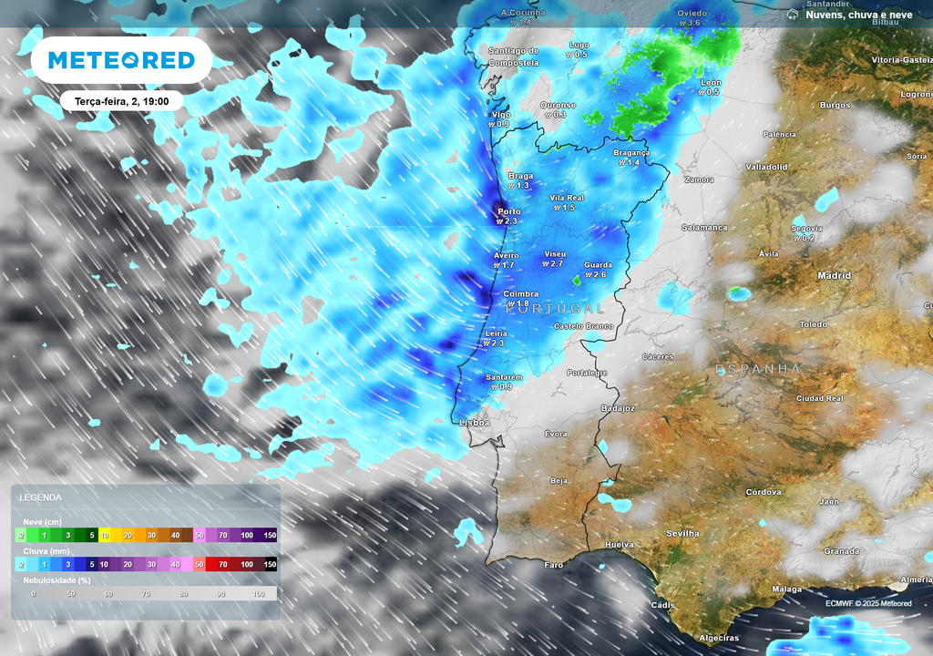 Mapa atmosferico: chuva