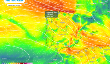 as mudanças bruscas de tempo que continuarão em Portugal